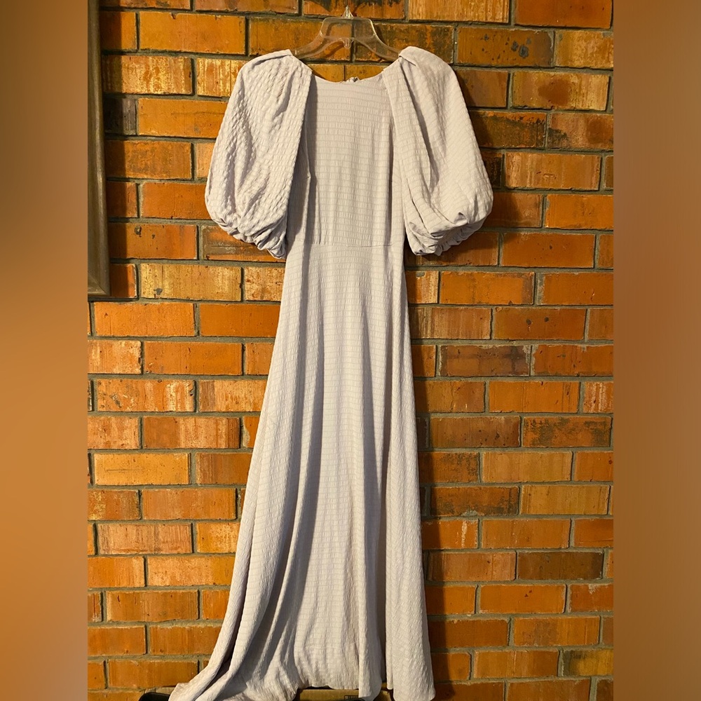 ASOS lavender maxi dress with puff sleeves and open back size 0